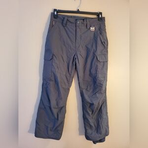 Boys 686 Infinity Cargo Insulated Grey Pants Ski Pants Snow Pants Size XL